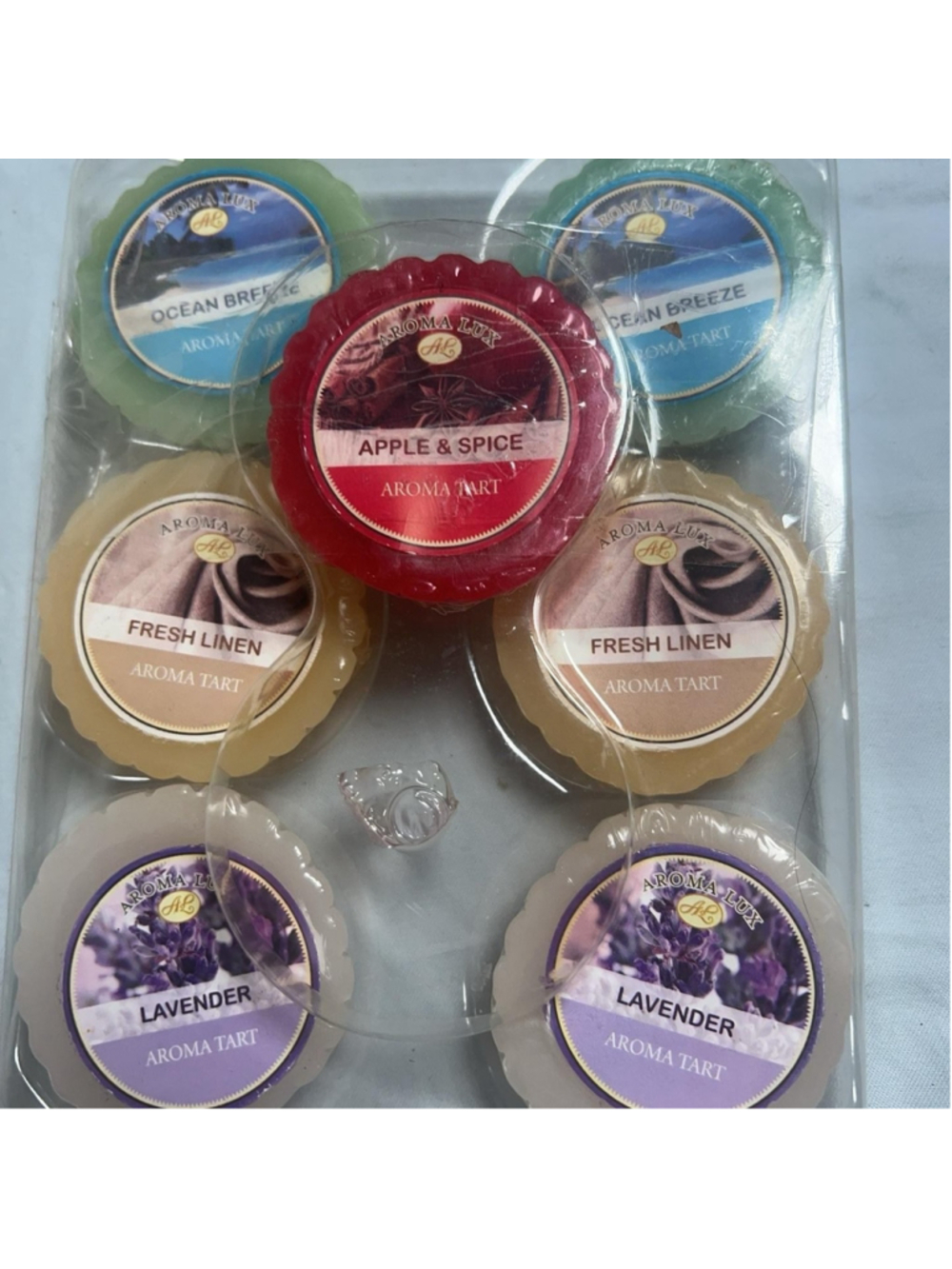 Aroma Lux Wax Melts Aroma Tart 7 Pack Apple Linen Lavender Ocean Assorted Scents